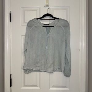 Abercrombie & Fitch Blue Boxy Blouse Relaxed Fit